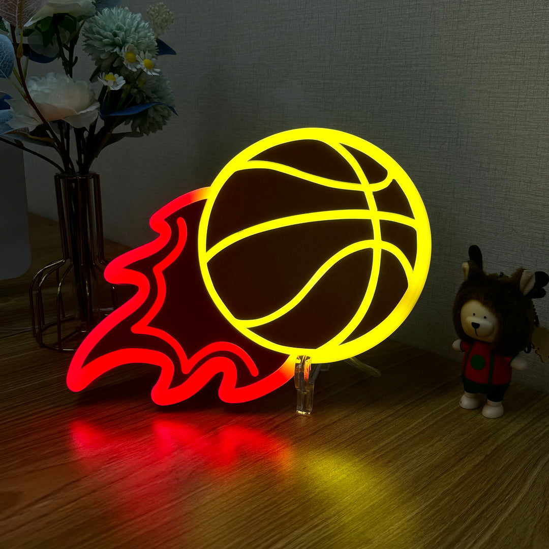 "Flaming Basketbal" Neon Like
