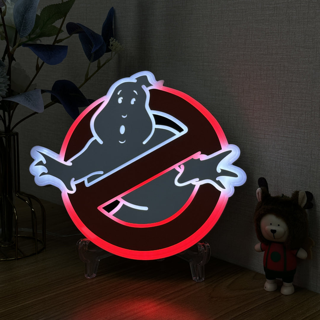 "Ghostbusters, Dangers Stop Entry" Neon Like