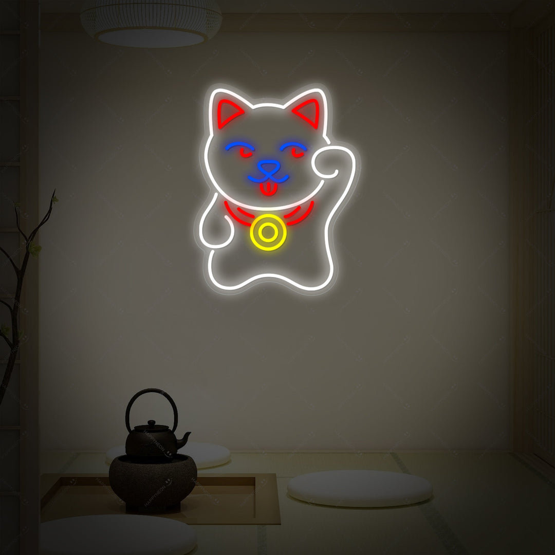 Maneki Neko Kat Neonbord, Japanse Neon Sign