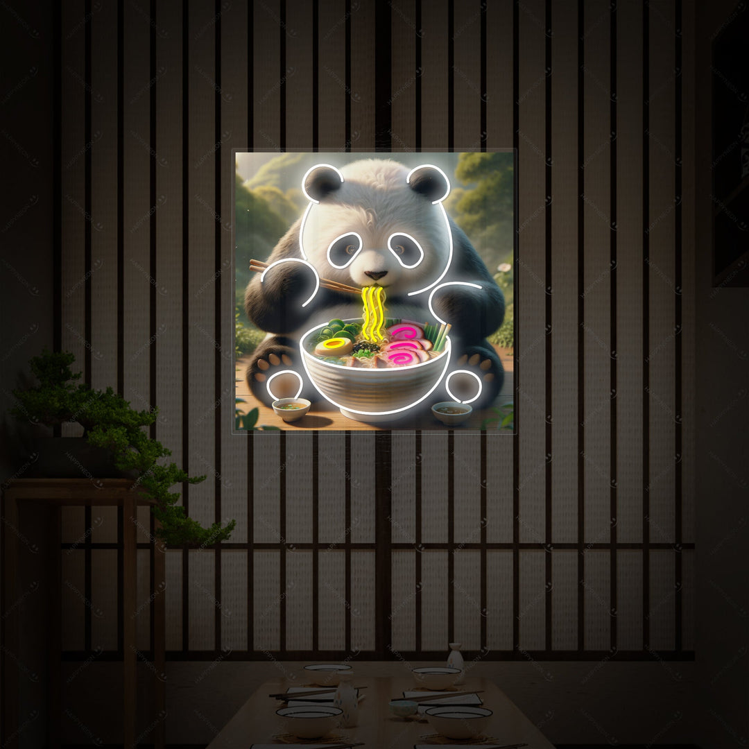 Panda en Ramen Neonbord, Japanse Restaurant Decor