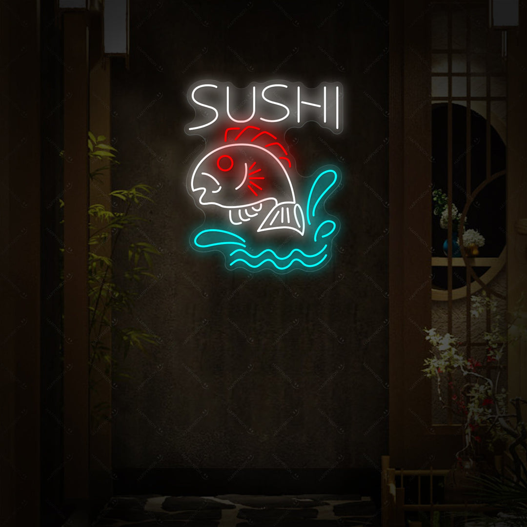 Sushi Viswinkel Neonbord, Japanse Restaurant Decor