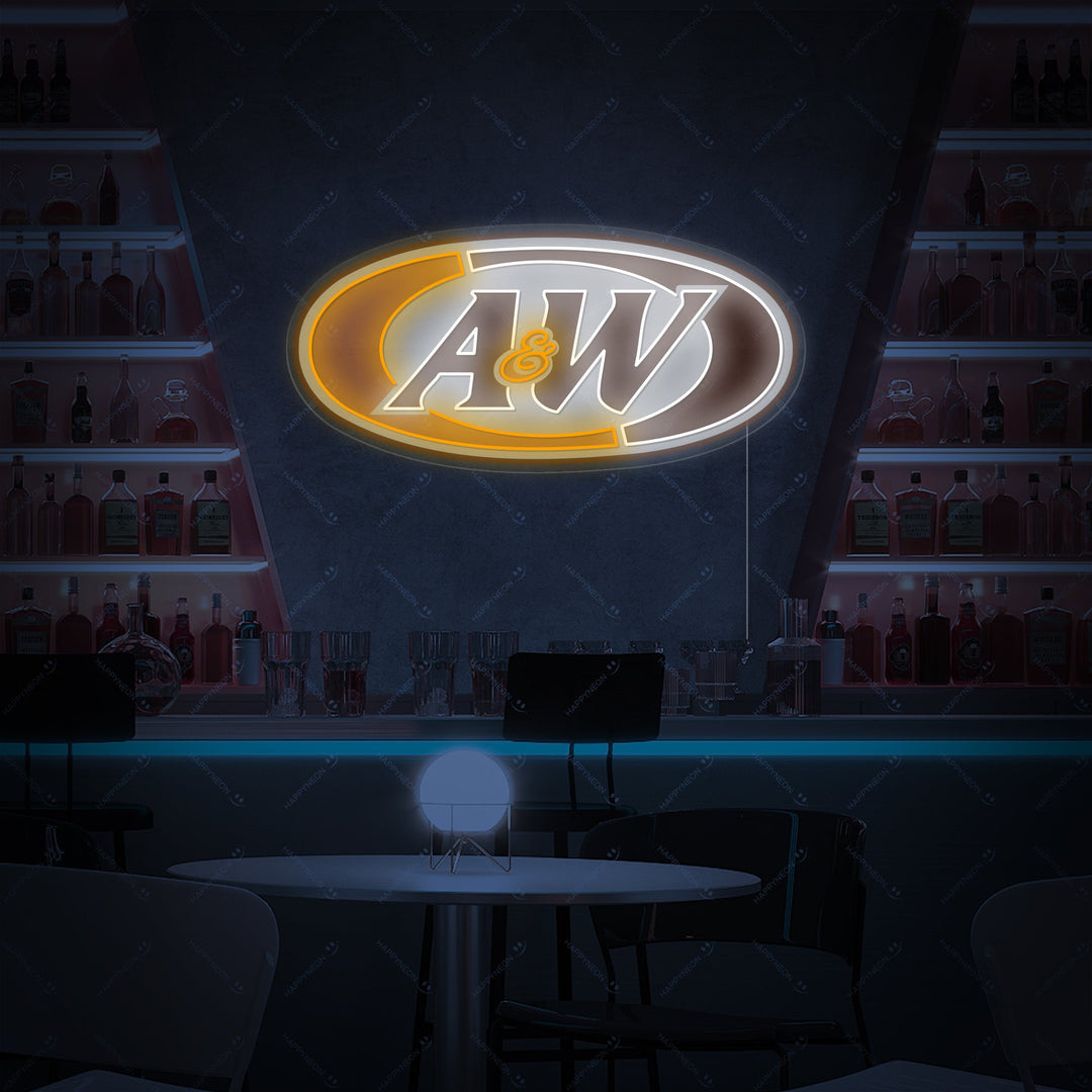 "A&W bierlogo" Neonbord