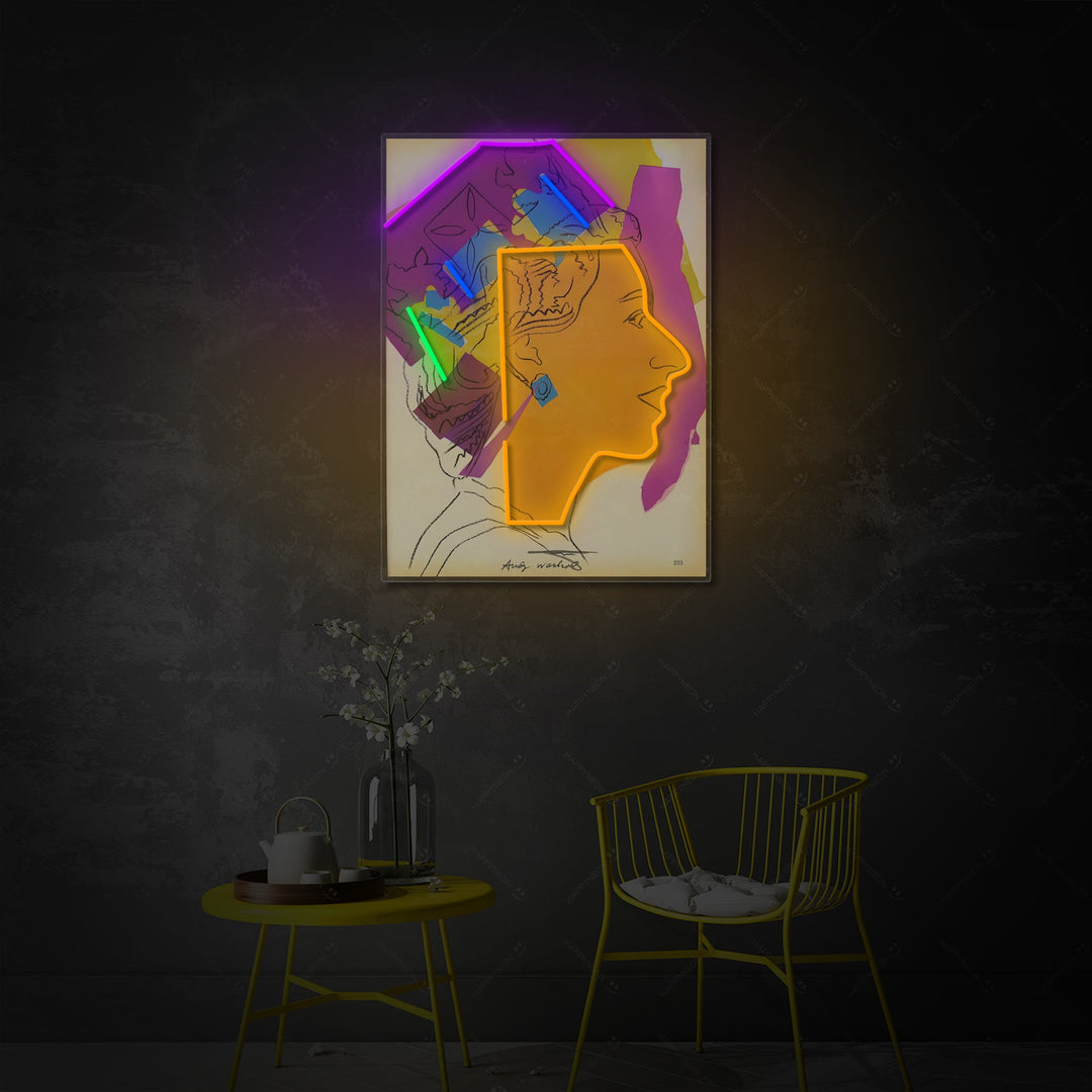 "Abstracte Pop Art Queen Collage" Neonbord