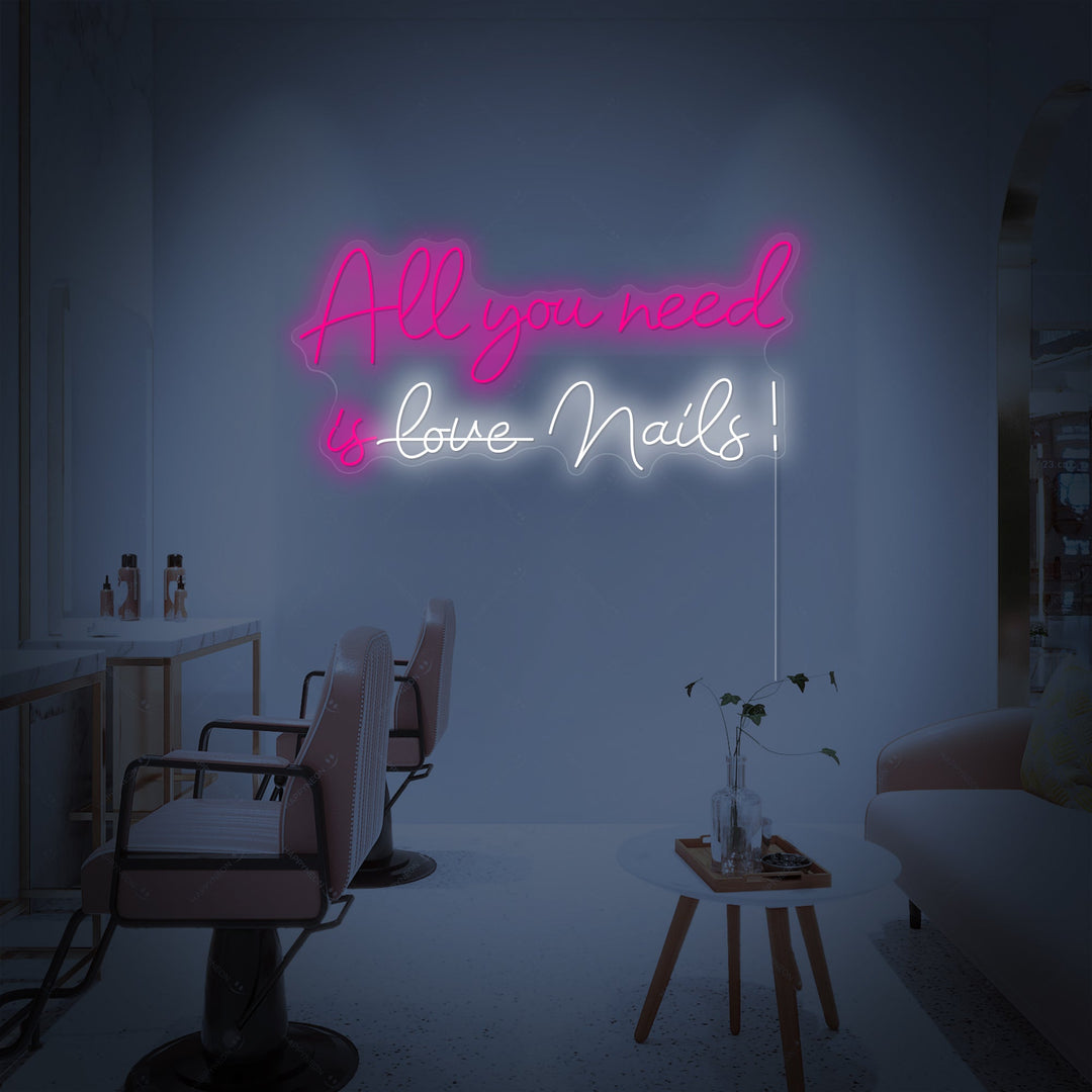"All You Need Is Nails" Neonbord