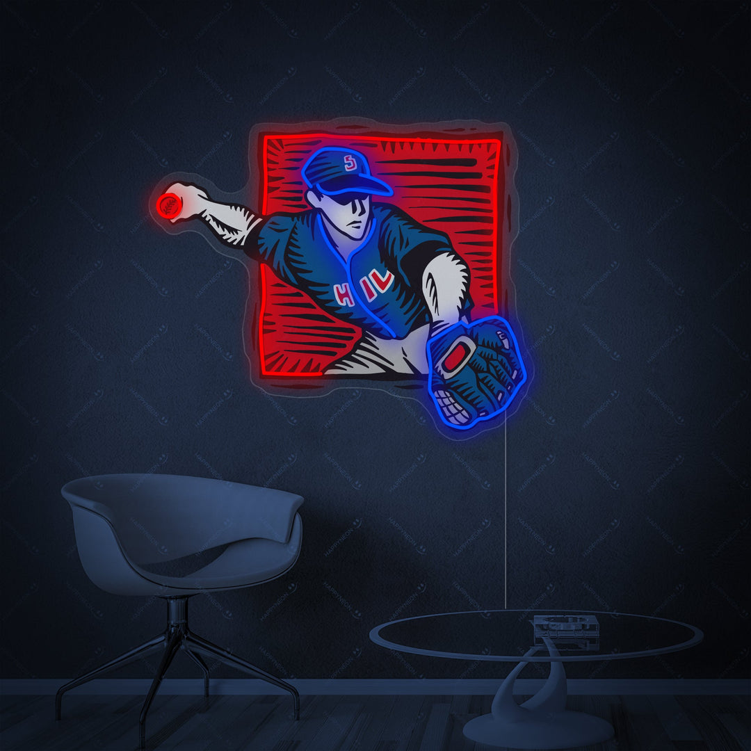 "Honkbal werper" Neonbord