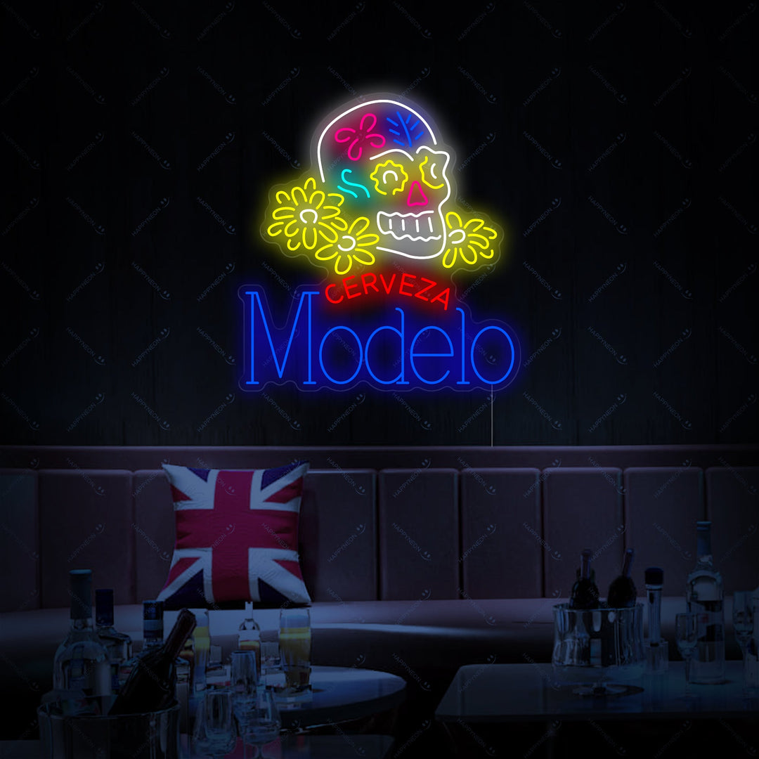 "Cerveza Modelo Schedel" Neonbord
