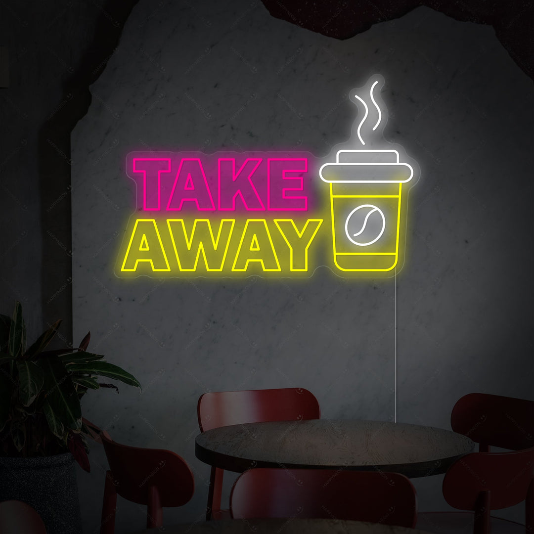 "Coffee Take Away" Neonbord