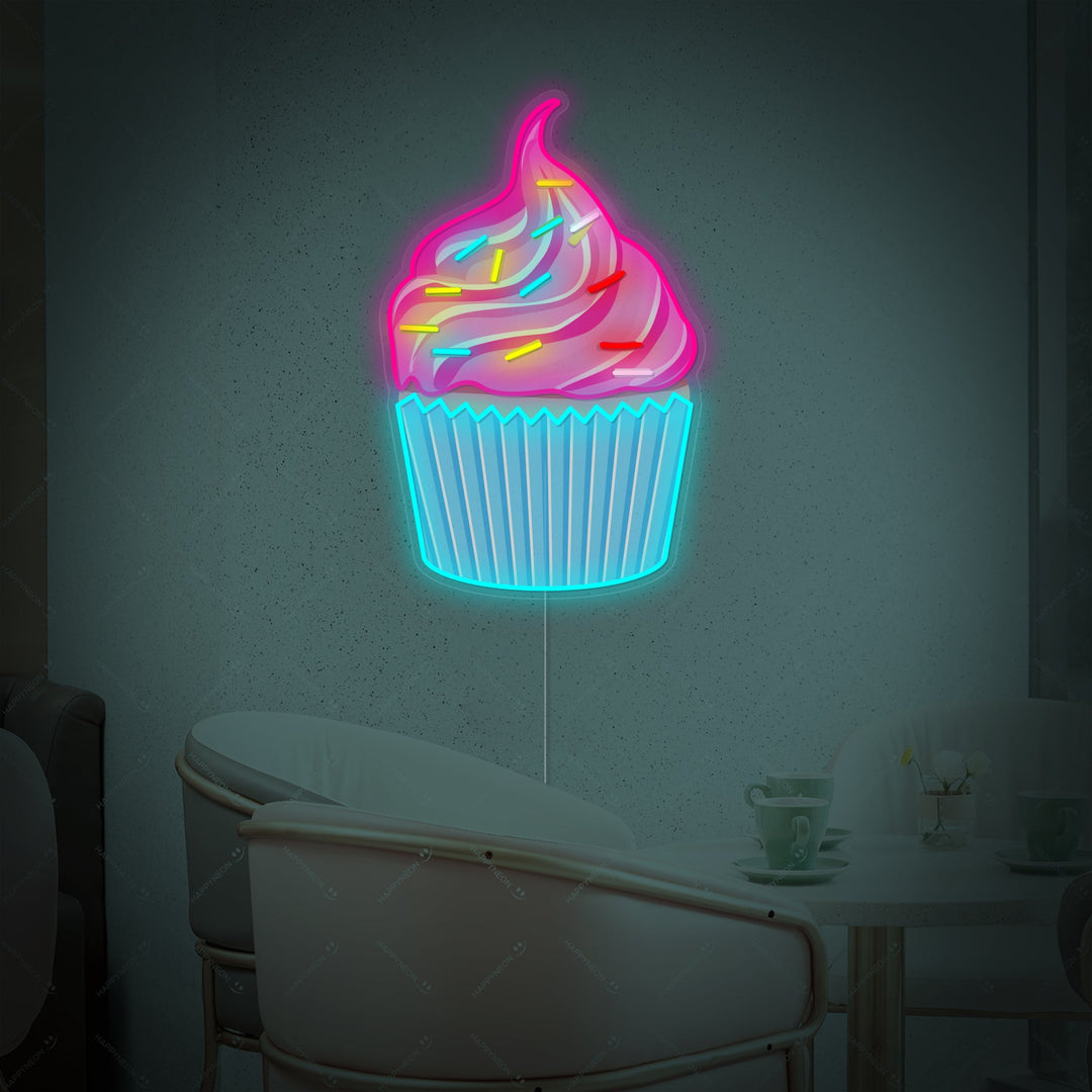 "Cupcake met kleurrijke Sprinkles" Neonbord