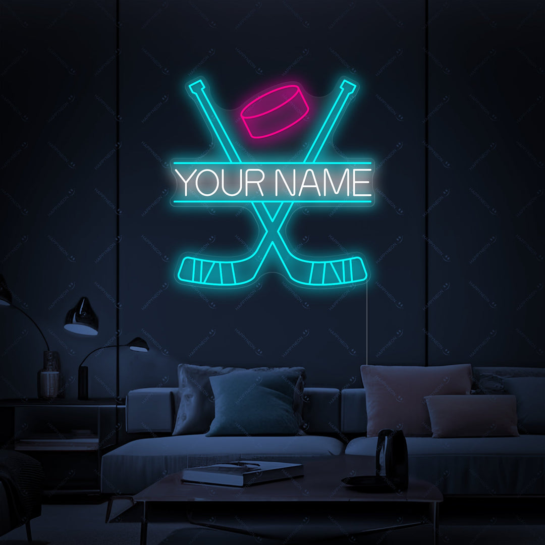 "Aangepaste gekruist Hockey Sticks" Neonbord
