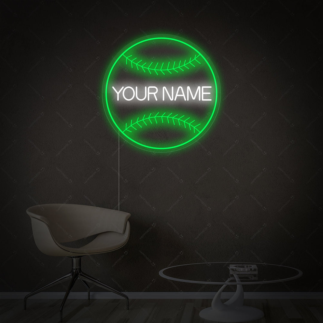 "Aangepaste naam honkbal" Neonbord