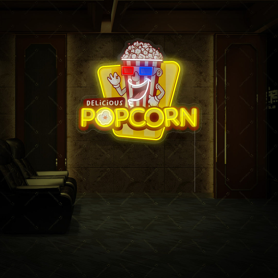 "Delicious Popcorn" Neonbord