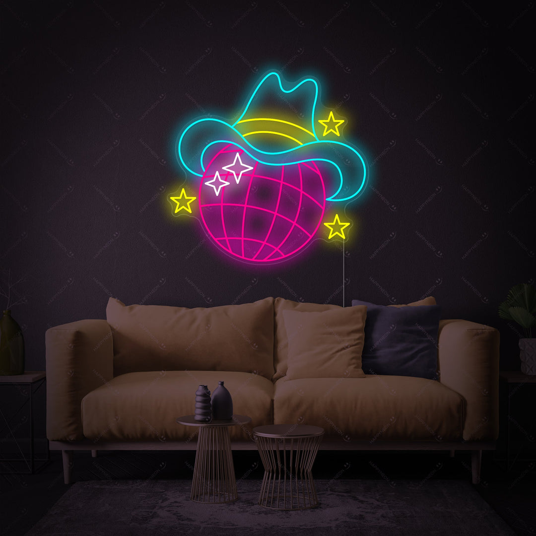"Disco Bal" Neonbord