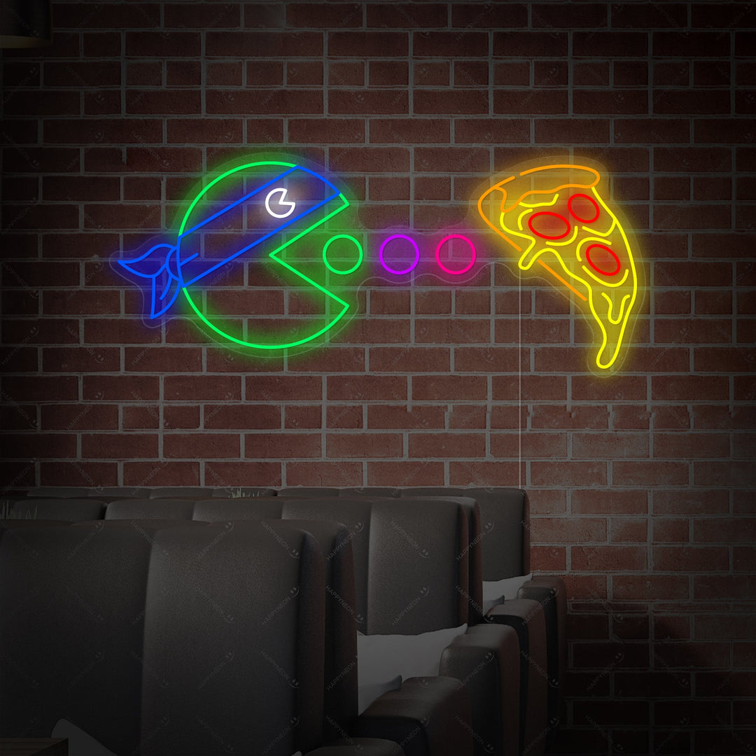 "Eet pizza" Neonbord