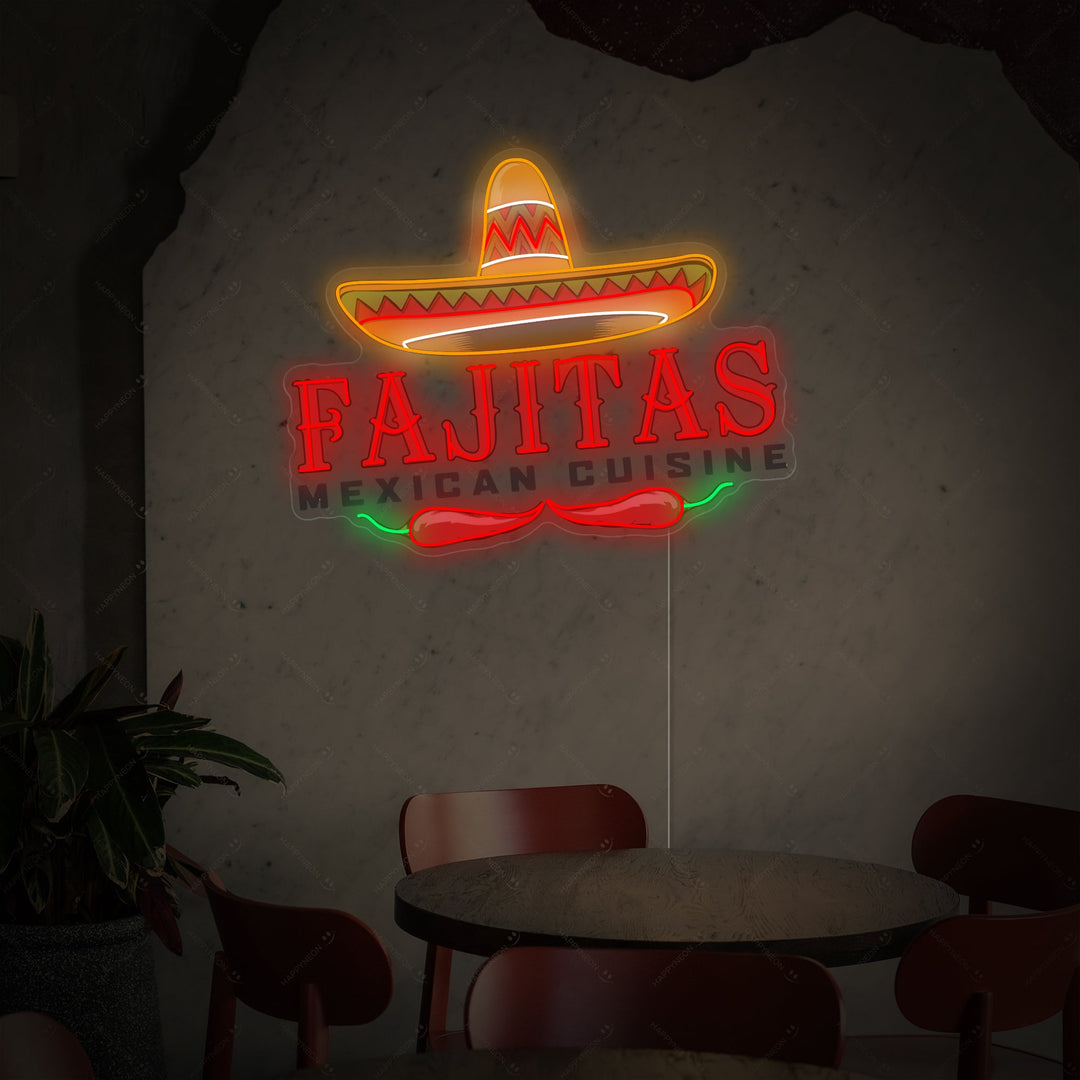 "Fajitas Mexican Cuisine" Neonbord