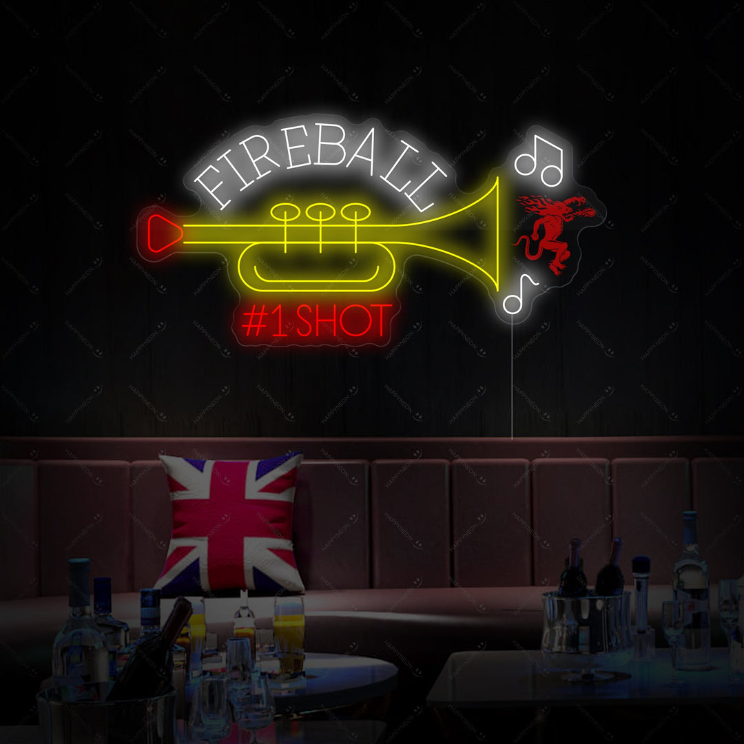 "Fireball #1 Shot Trompet" Neonbord