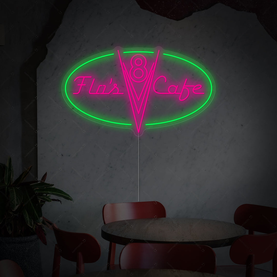 "Flo's V8 Cafe" Neonbord
