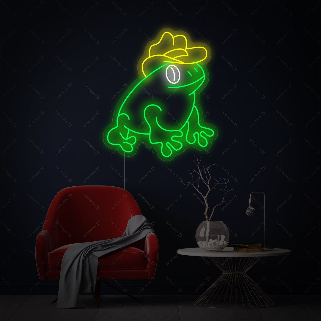 "Kikker Met Cowboyhoed" Neonbord