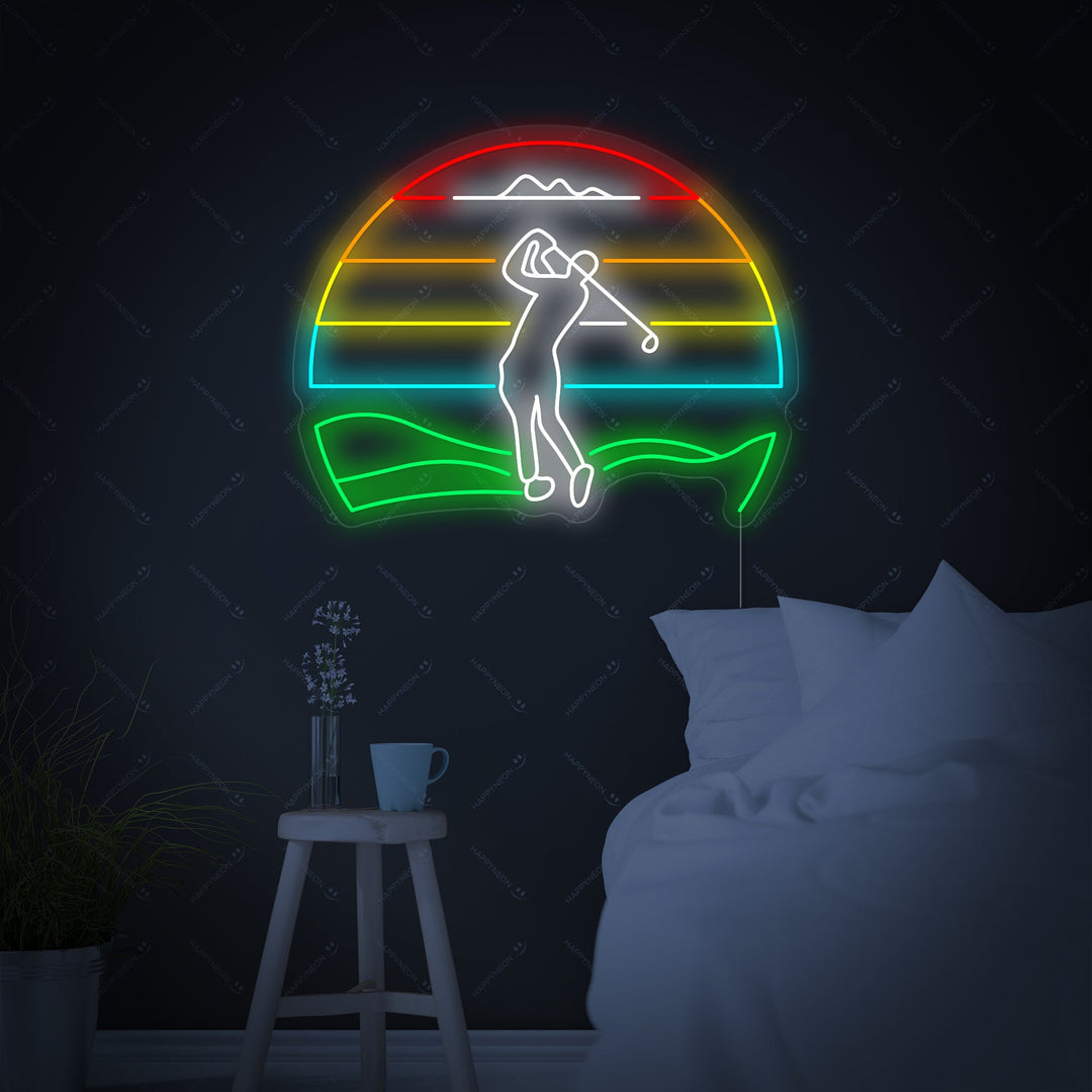"Golfspeler Golfen" Neonbord