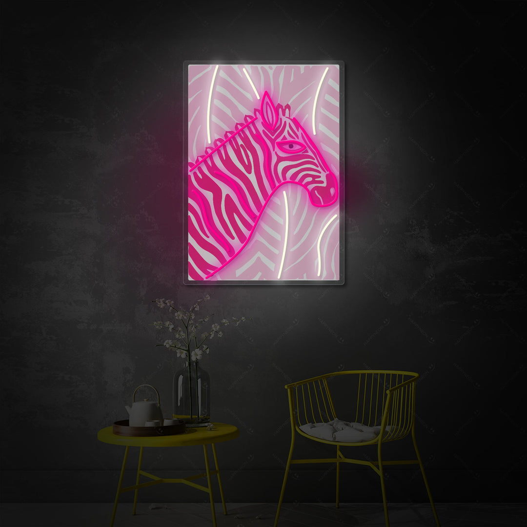 "Felroze Zebra" Neonbord