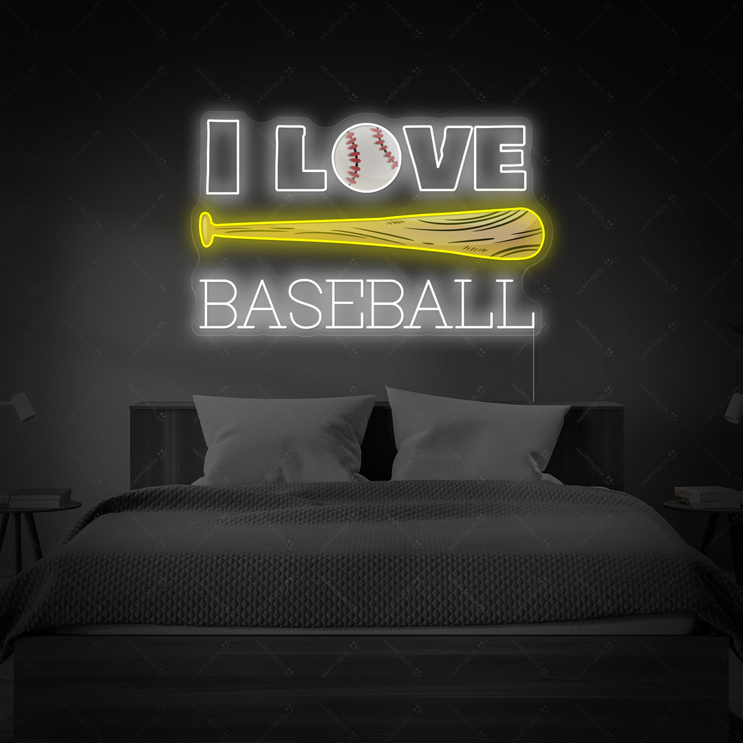 "I Love Baseball" Neonbord