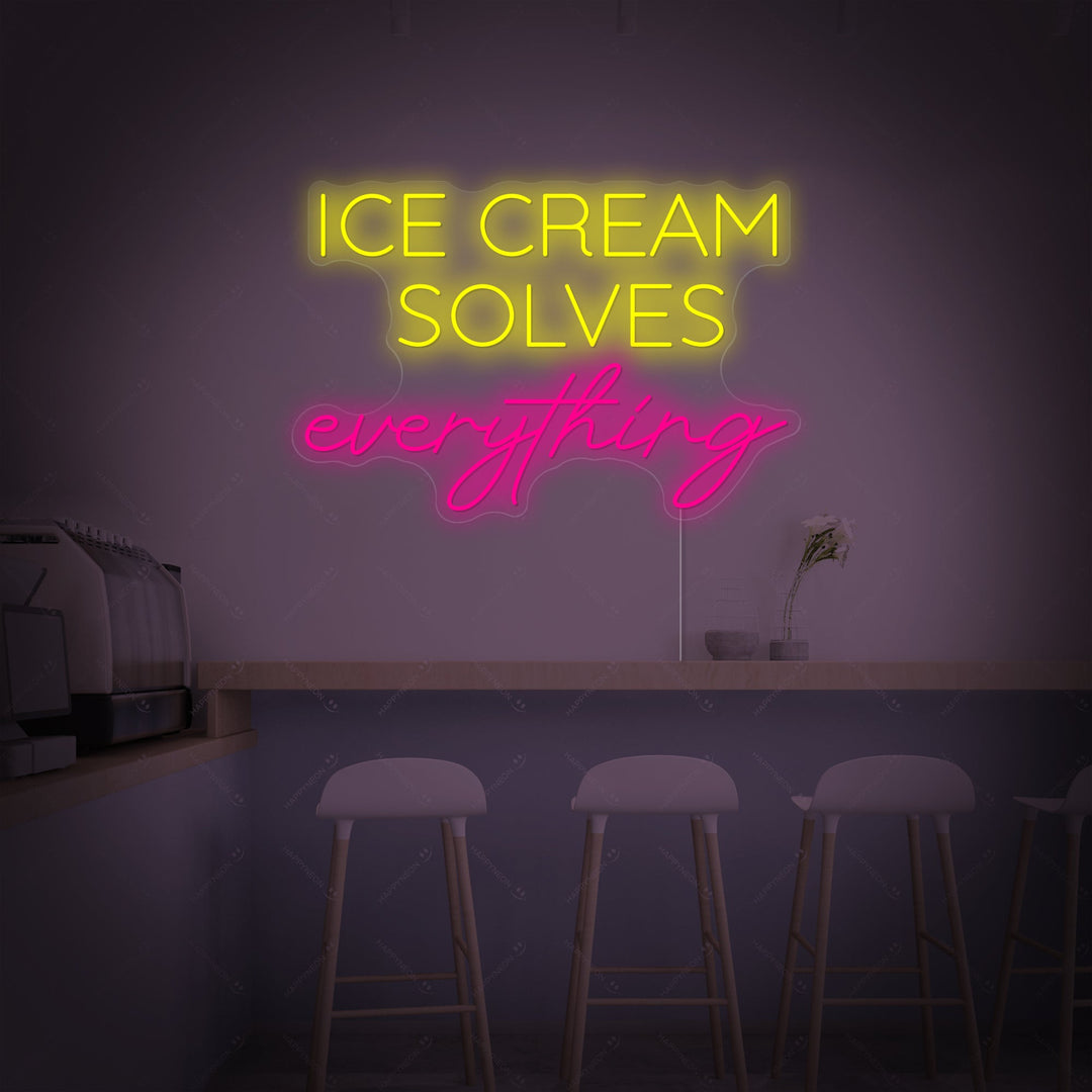 "Ice Cream Solves Everything" Neonbord