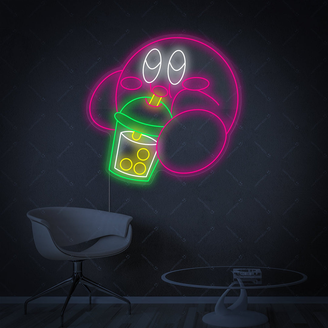 "Kirby Boba Thee Drinken" Neonbord