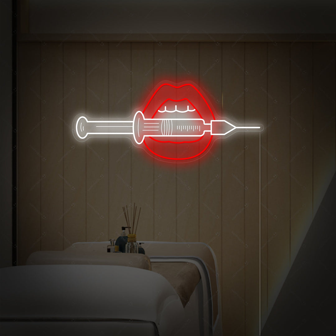 "Lip injectie" Neonbord