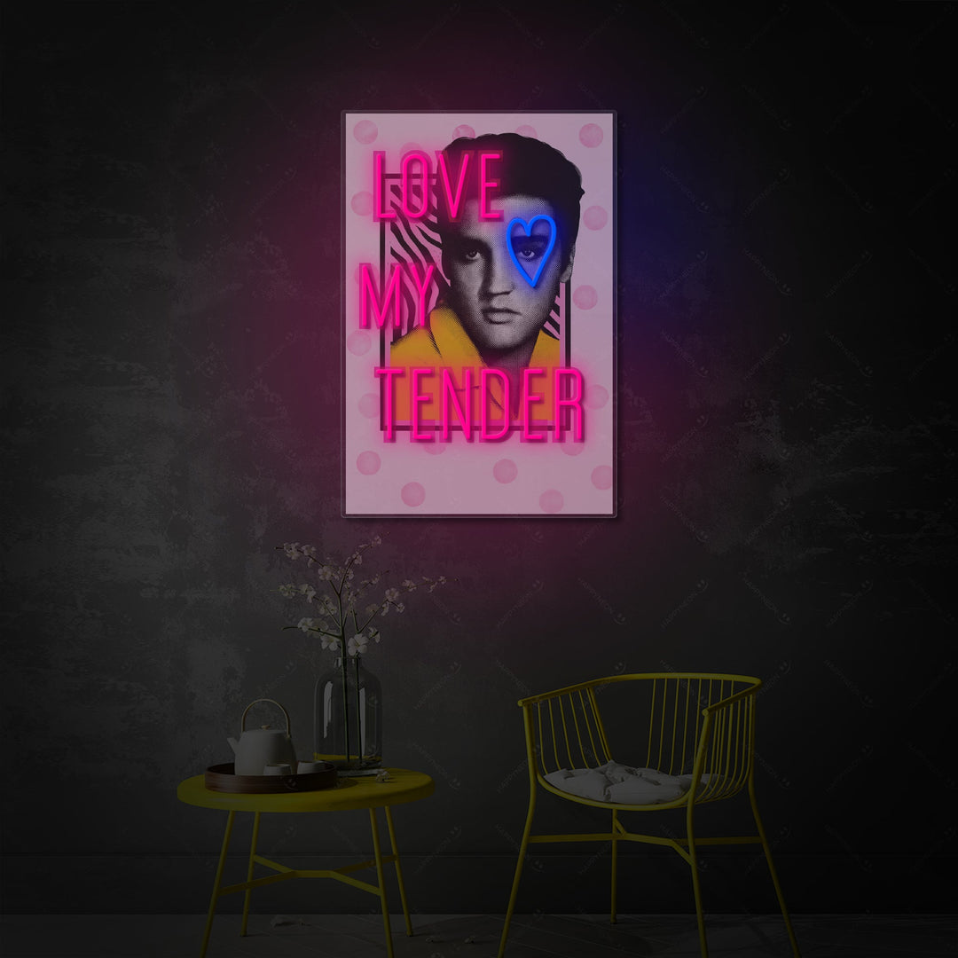 "Love Me Tender" Neonbord
