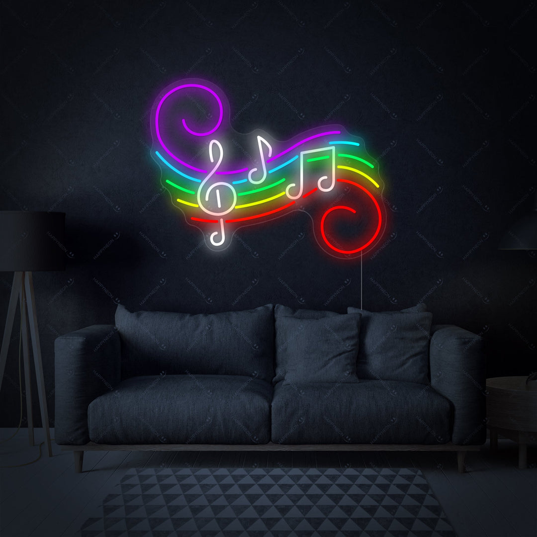 "Muziek Notities" Neonbord