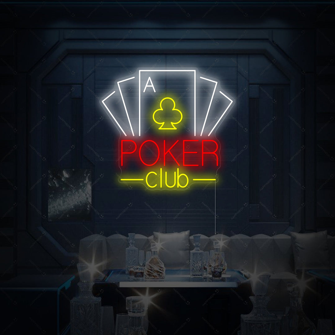 "Poker Club" Neonbord