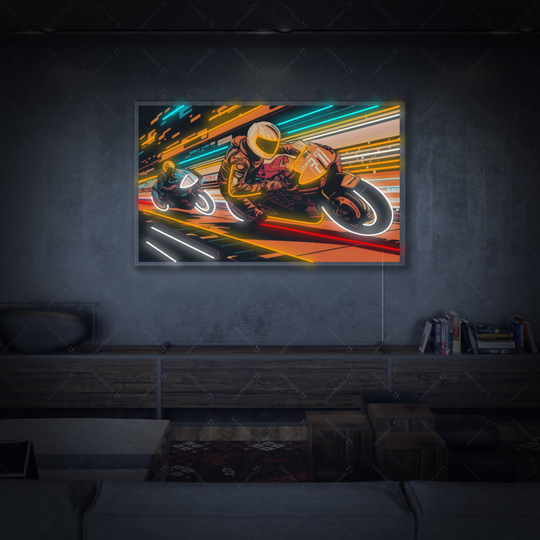 "Race motorfiets" Neonbord