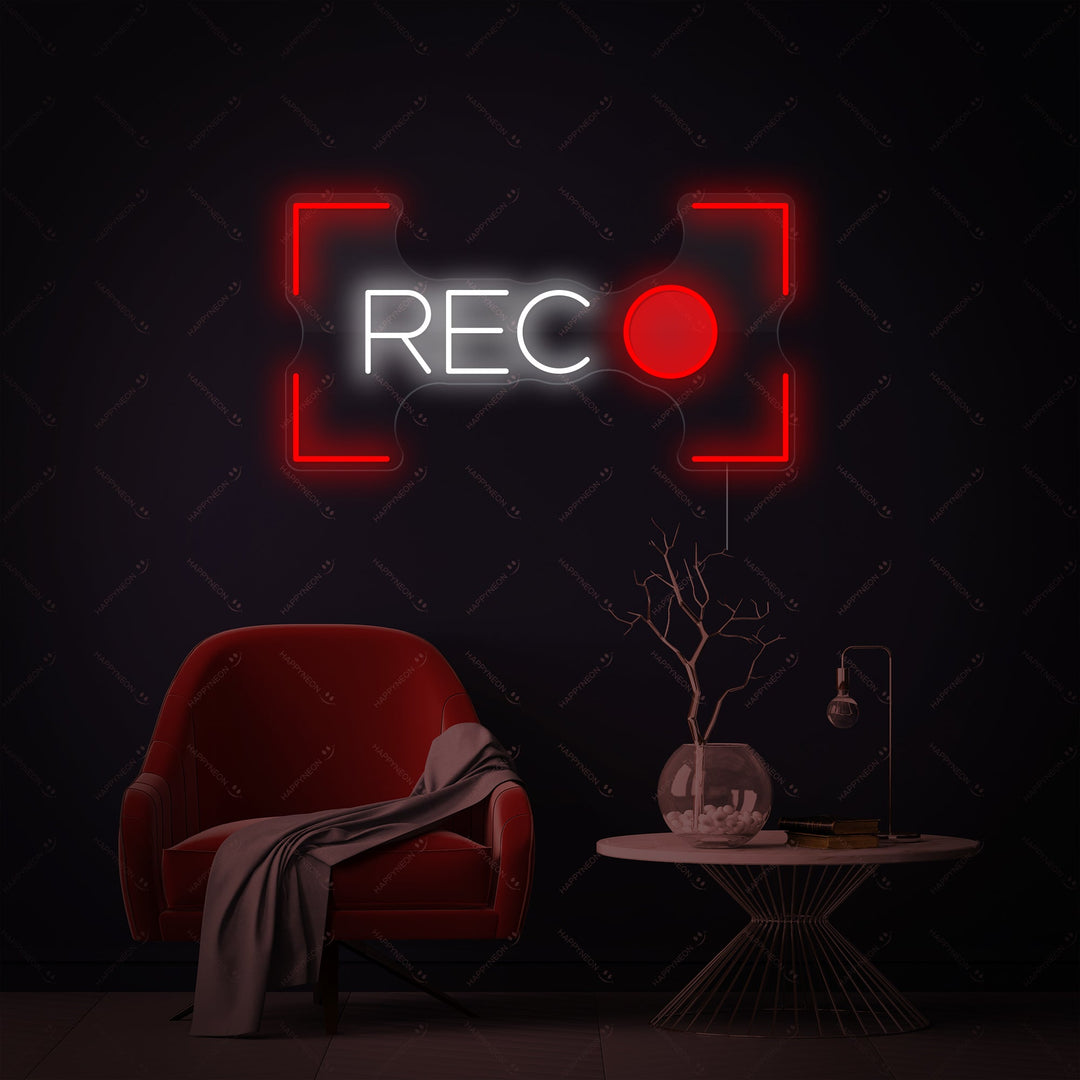 "Opname knop" Neonbord