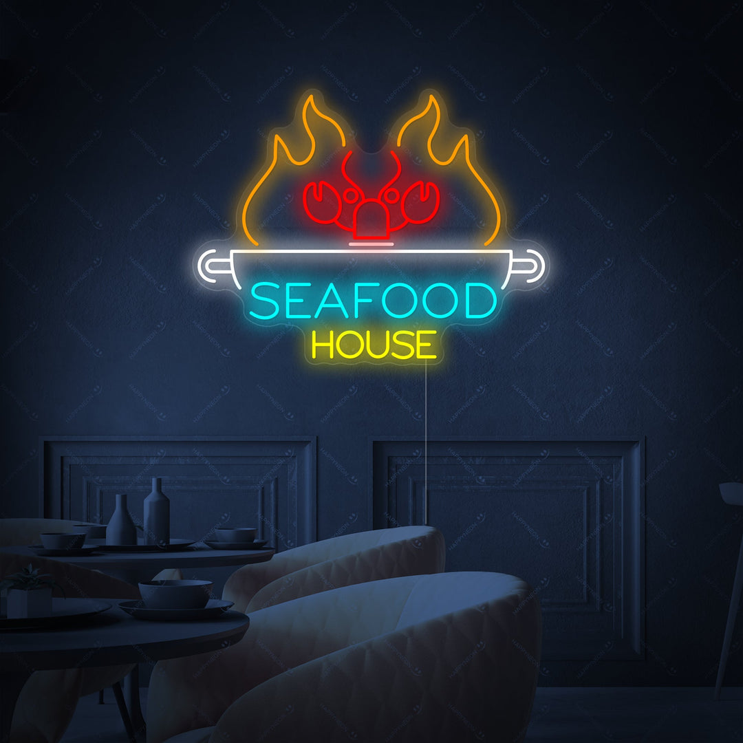 "Seafood House" Neonbord