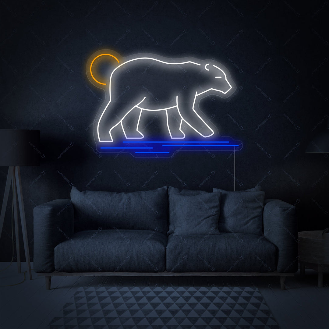 "Striding IJsbeer" Neonbord