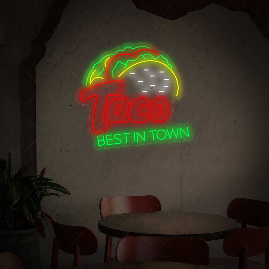 "Taco Best In Town" Neonbord