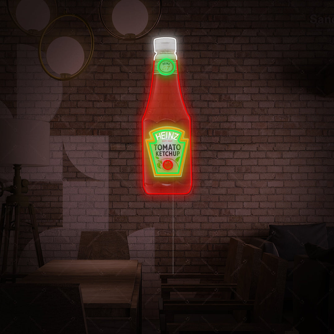 "Fles tomatenketchup" Neonbord