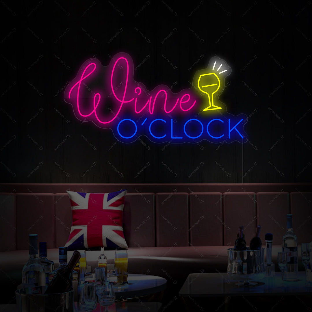 "Wine O'clock" Neonbord