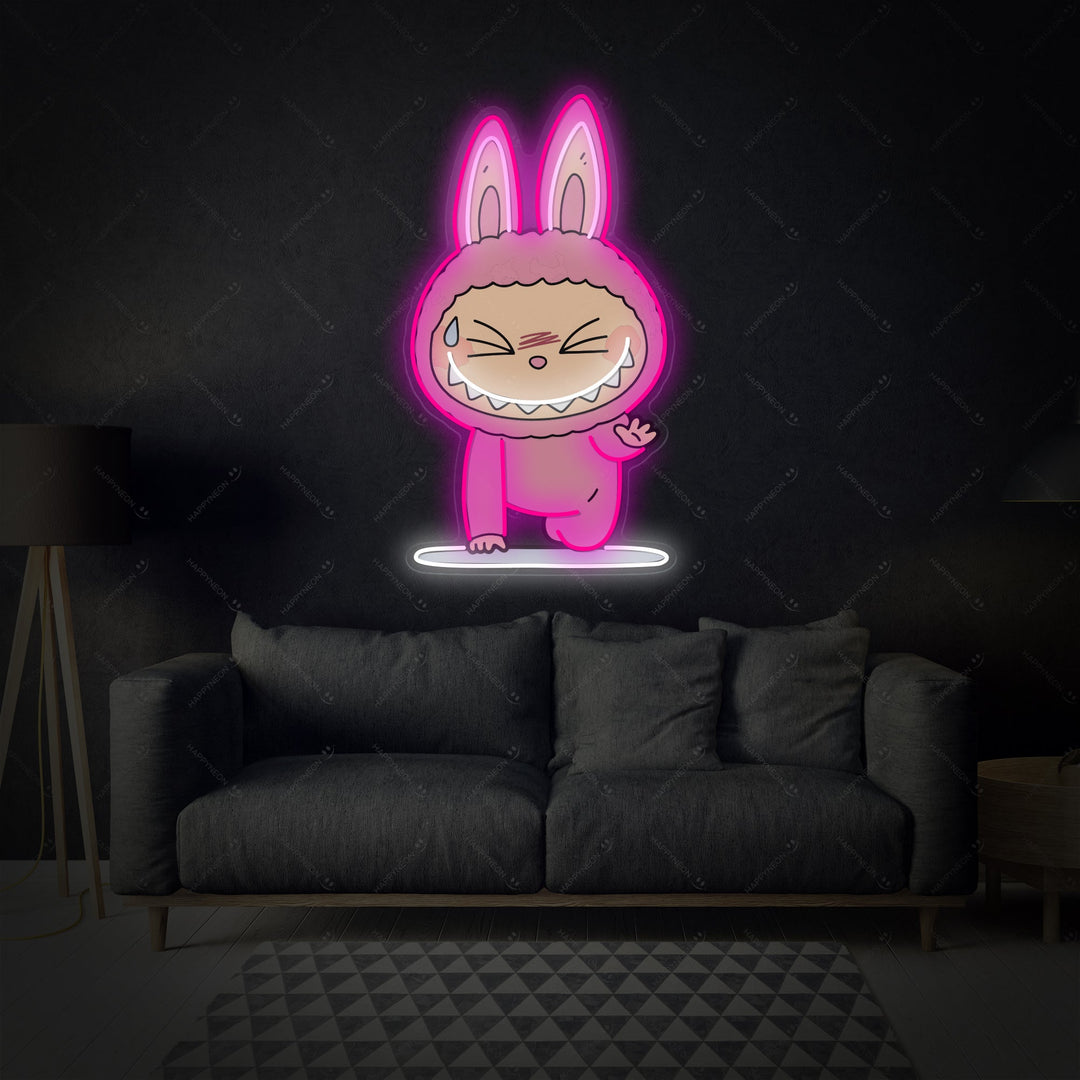 "Yoga Monster Labubu" Neonbord