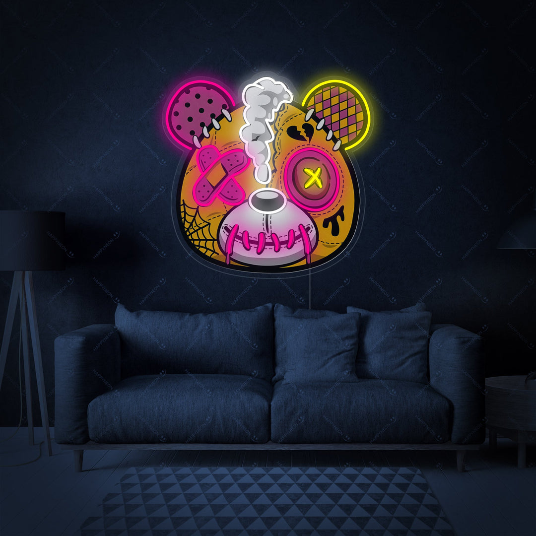 "Zombie Teddybeer" Neonbord