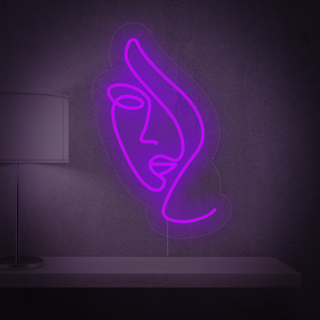 "Abstract Vrouwengezicht" Neon Verlichting