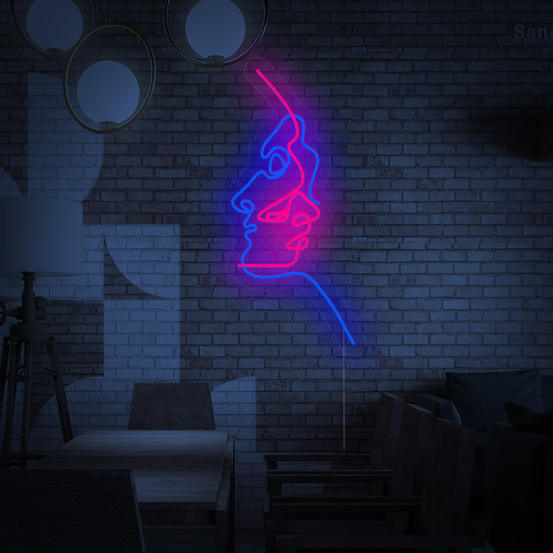 "Abstract Twee Gezichten" Neon Verlichting