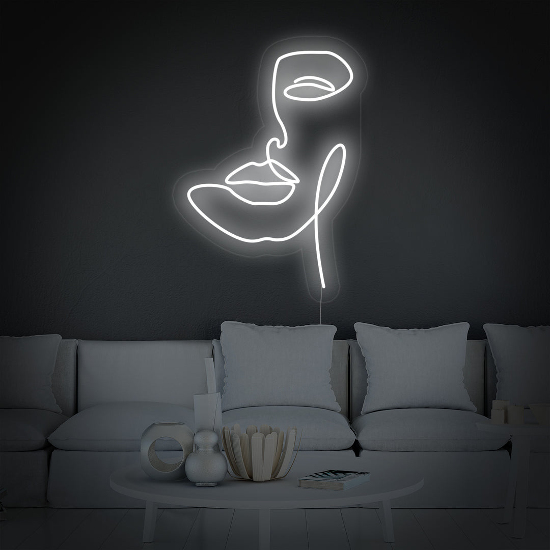 "Abstract Vrouwengezicht" Neon Verlichting