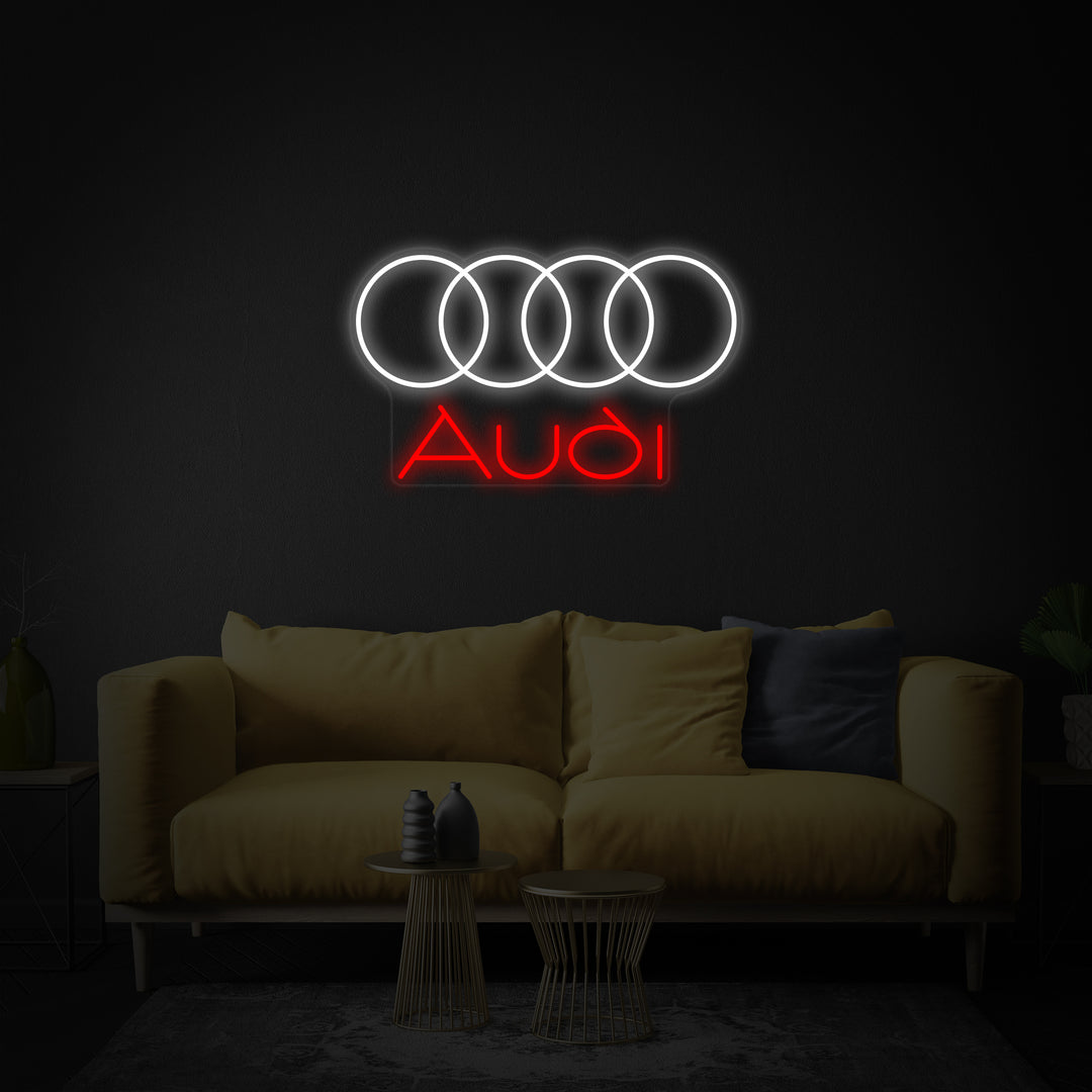 "Aud-Logo Met Vier Cirkels" Neon Verlichting