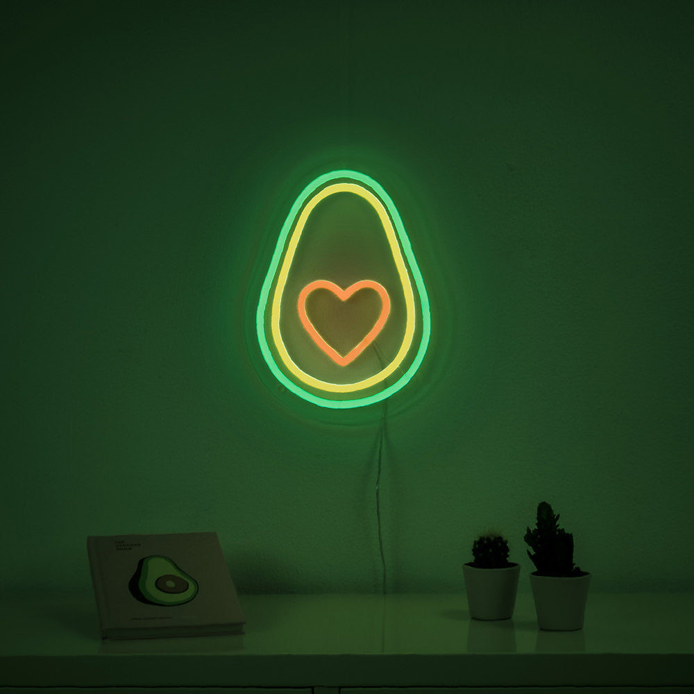"Avocado Hart" Neon Verlichting