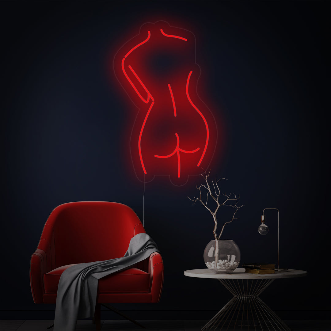 "Silhouet Van Een Dame Van Achteren" Neon Verlichting