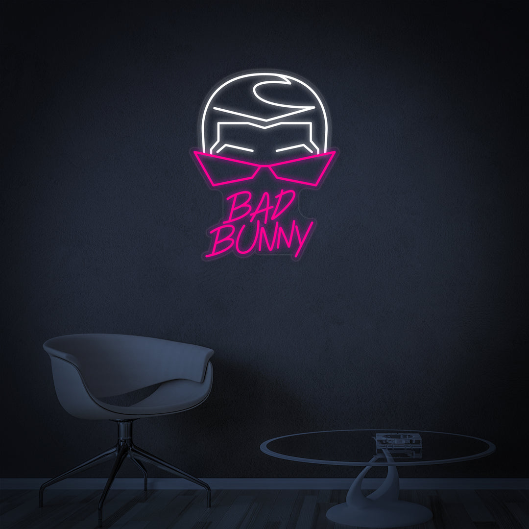 "Bad Bunny Zanger En Rapper" Neon Verlichting