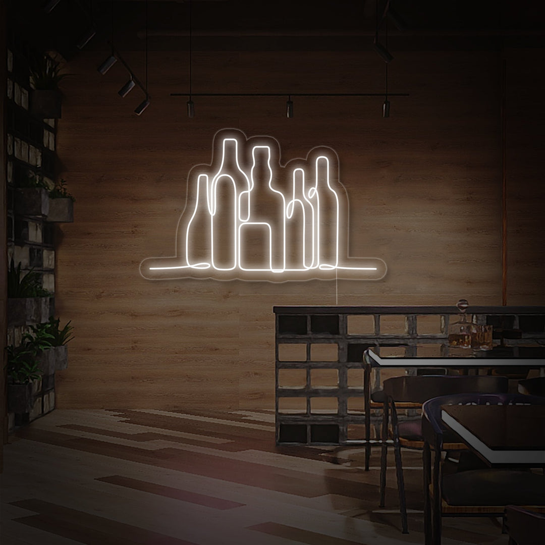 "Groep Flessen, Bar" Neon Verlichting