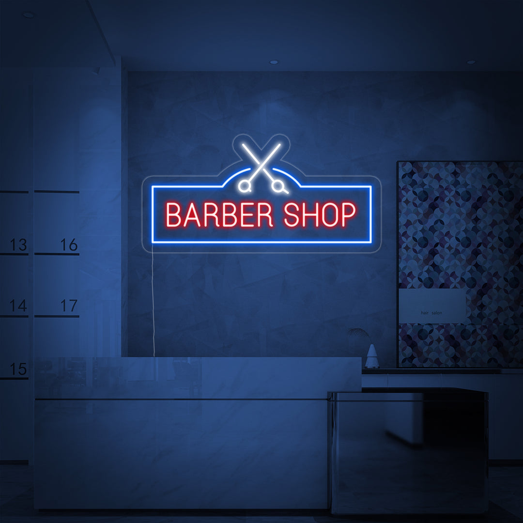 "Barber Shop, Kappersschaar" Neon Verlichting