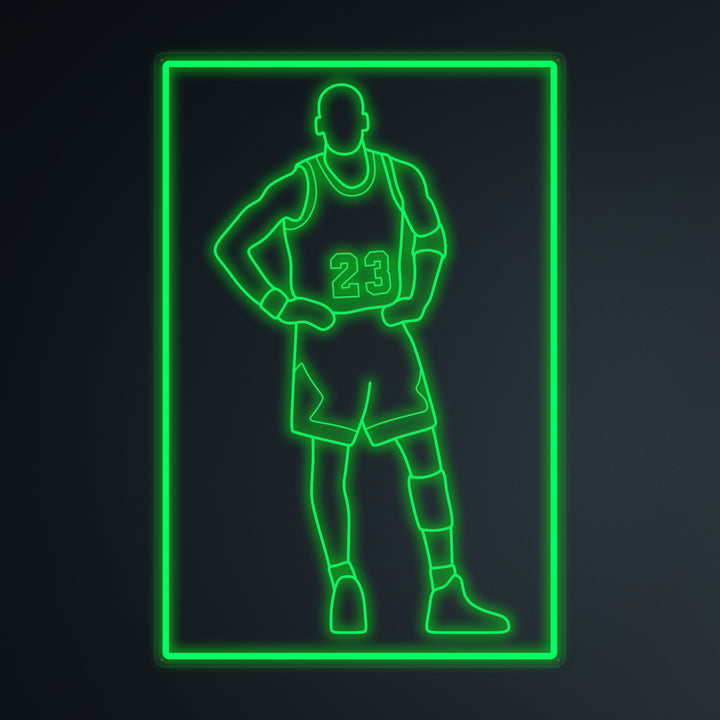 "Basketbalspeler 23" Miniatuur Neonbord