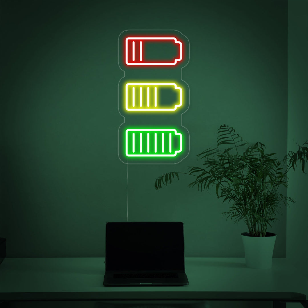 "Batterijniveau" Neon Verlichting